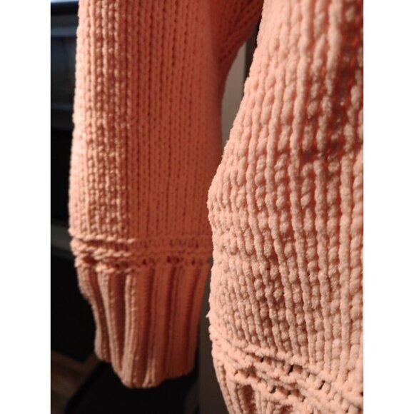 Aerie Womens Light Pink Chunky Knit Turtleneck Oversized Sweater, Soft, Size Med - Picture 4 of 11